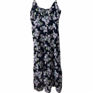 Wild Fable Black Floral Midi Dress XS